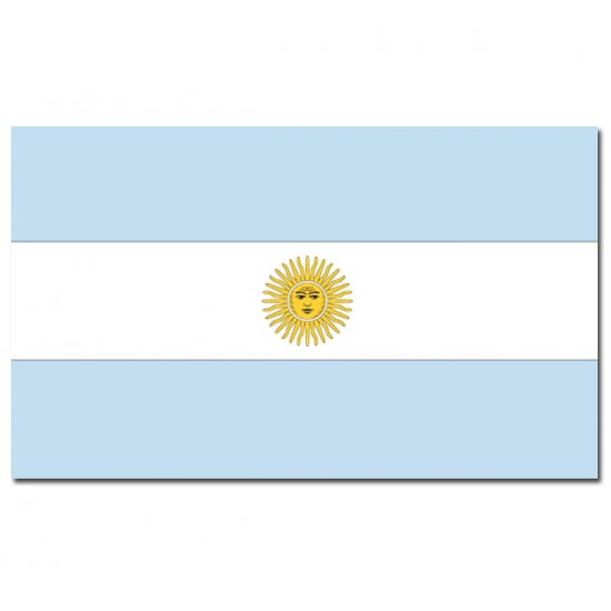 Vlag Argentinie - 90 x 150 cm - feestartikelen - Landen thema - supporter - decoratie - met ringen
