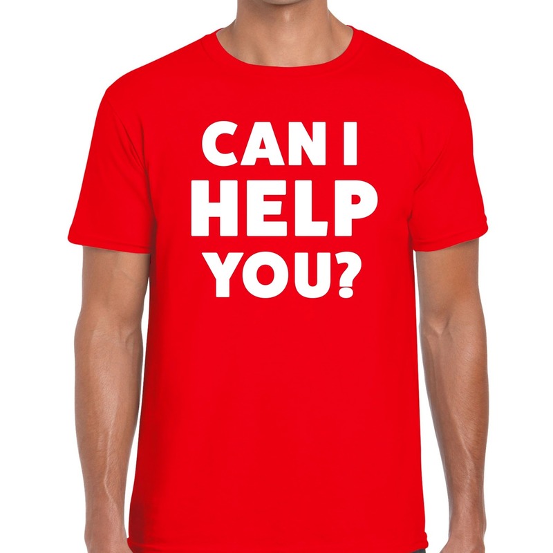 Can i help you beurs/evenementen t-shirt rood heren