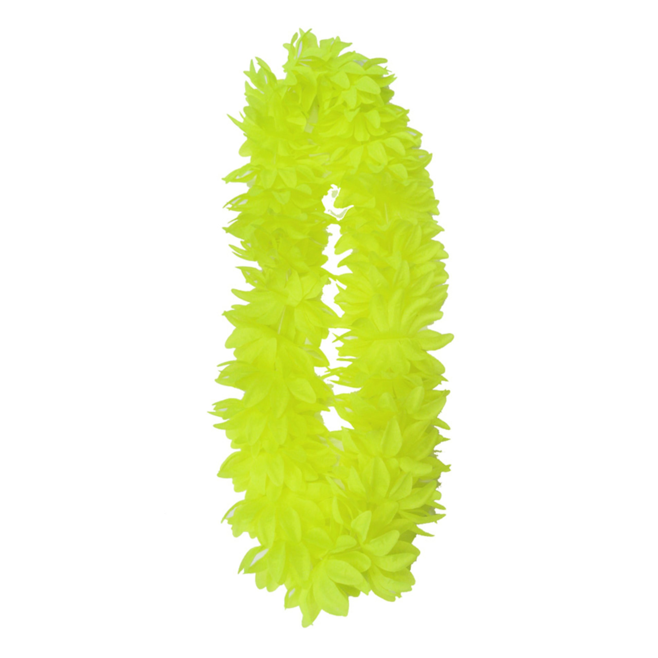 Partyxplosion Hawaii slinger - neon geel - 1 m - polyester - feestartikelen