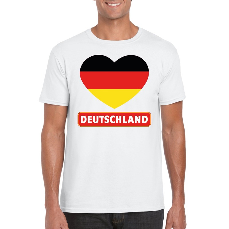 Duitsland hart vlag t-shirt wit heren