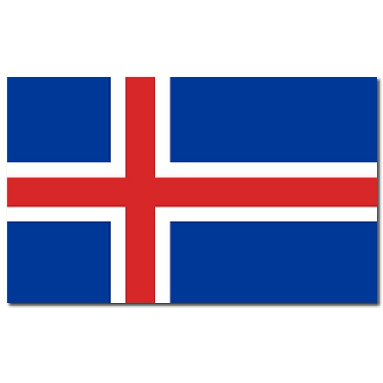 Vlag van IJsland - 90 x 150 cm - feestartikelen - IJsland landen thema - supporter/fan - decoratie