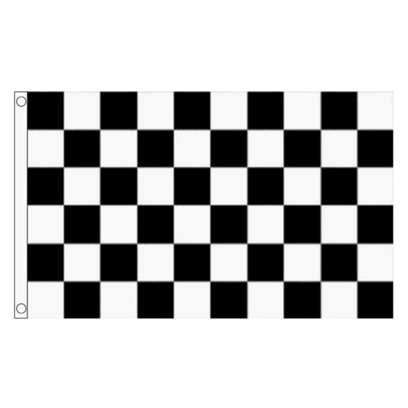 Race Finish Vlag - 90x150 cm - geruit - autosport thema feestartikelen