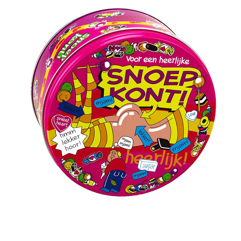 Snoepkont cadeau snoeptrommel - koekblik - 14 x 7