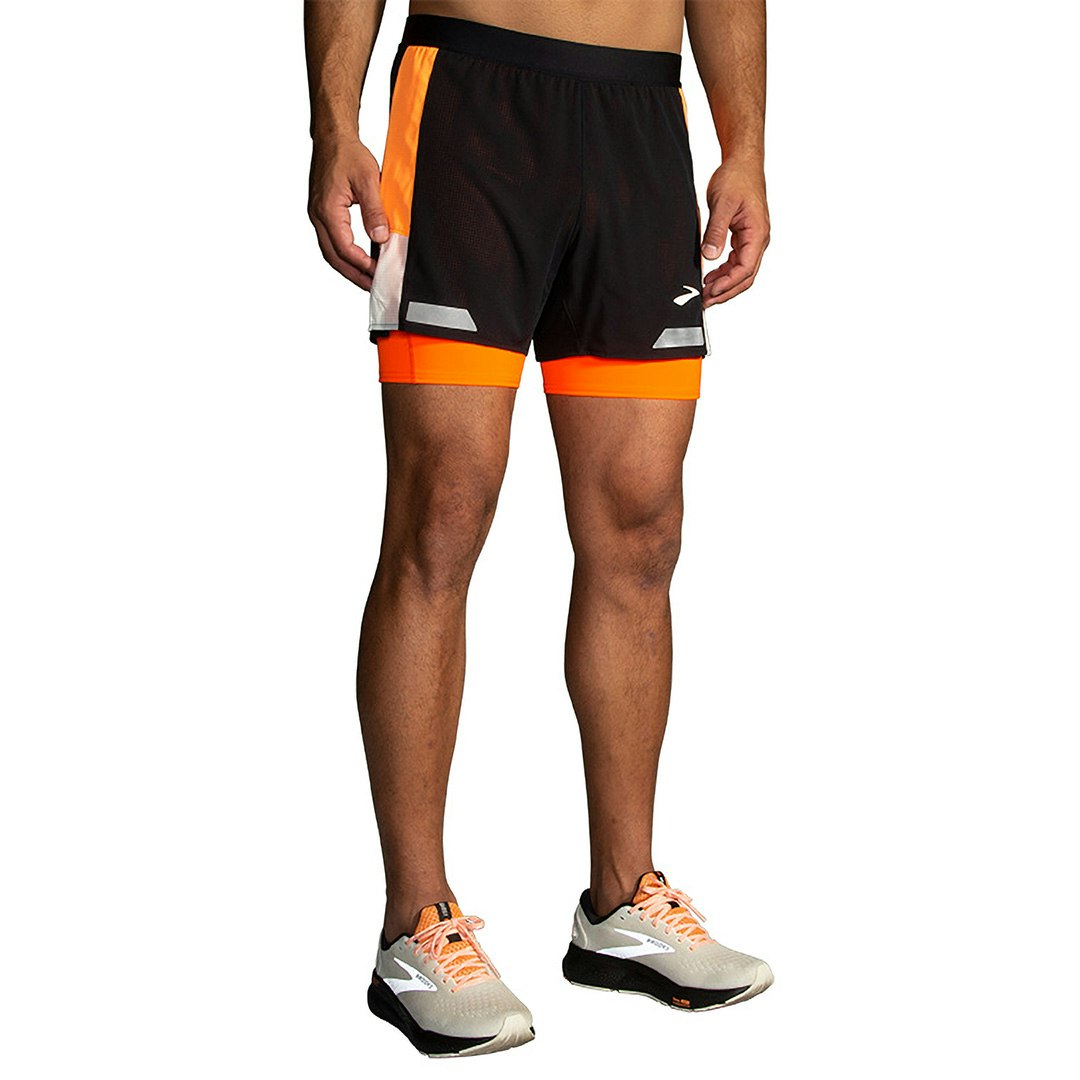 Brooks Run Visible 2in1 5 Inch Short 2.0 Heren