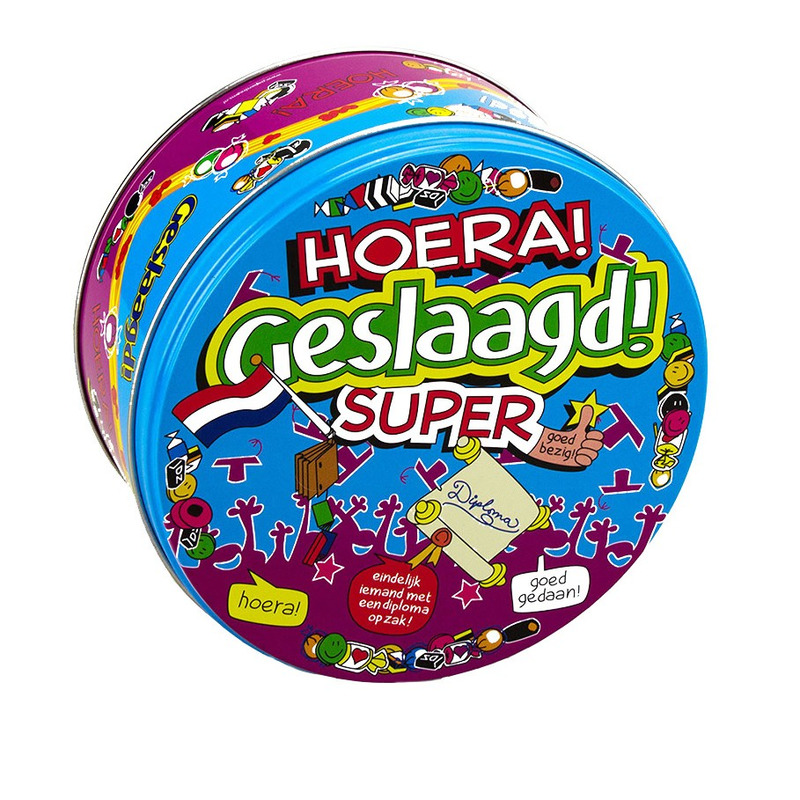Snoeptrommel Hoera Geslaagd - 14 x 7