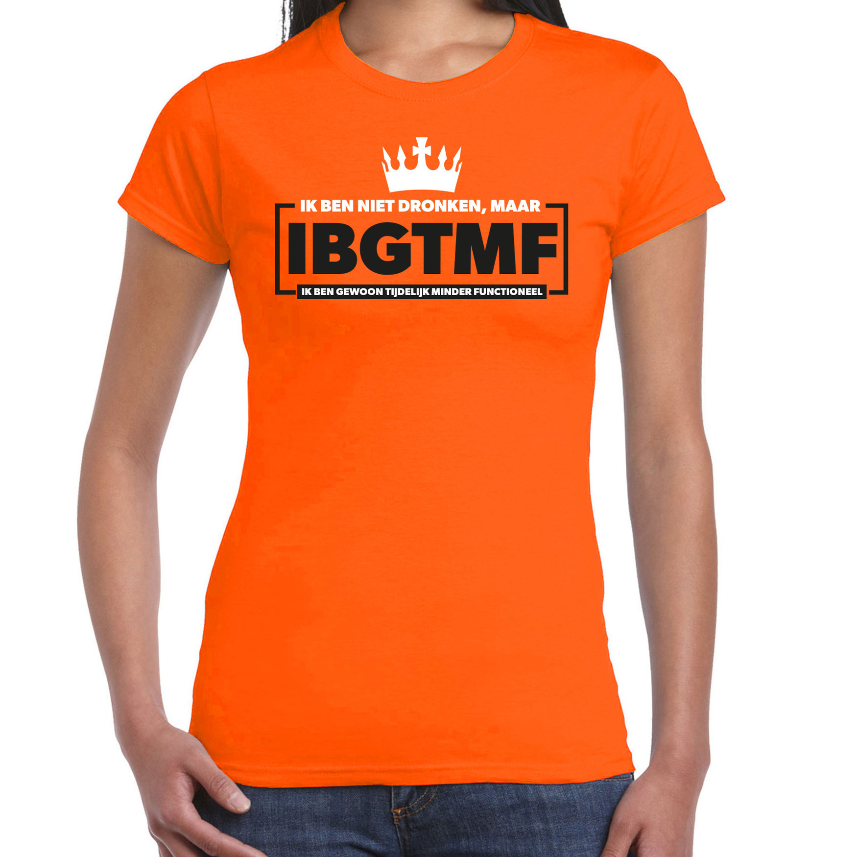 Koningsdag verkleed t-shirt - ik ben niet dronken - oranje - dames