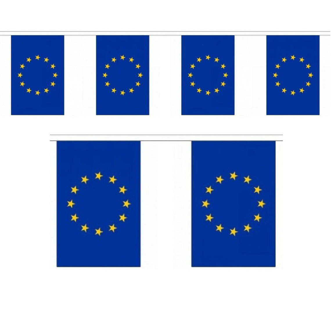 Europa Vlaggetjes vlaggenlijn slinger - 900 cm - polyester - binnen/buiten - versiering/feestartikel