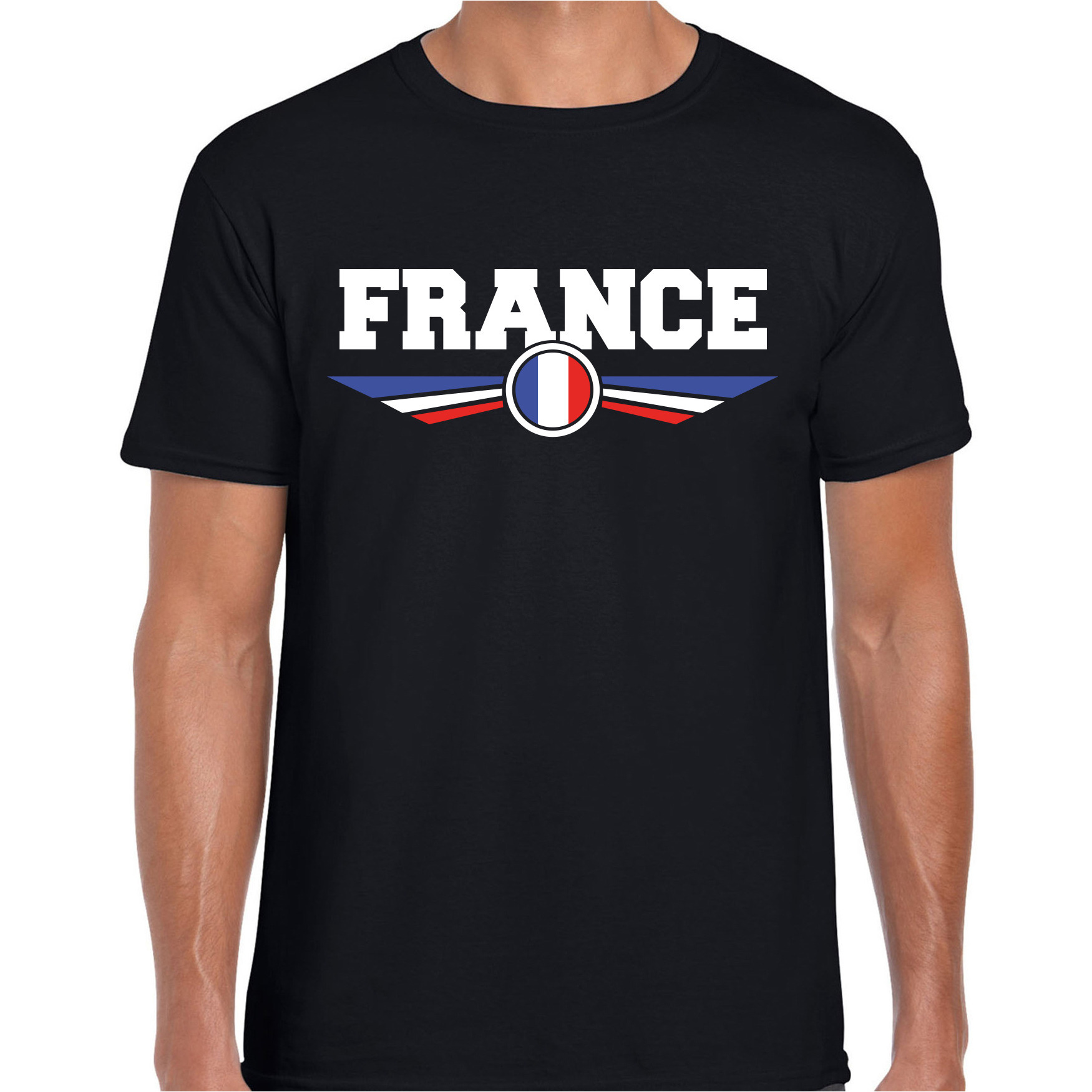 Frankrijk / France landen t-shirt - zwart - heren - Vlag - Supporters - Sport