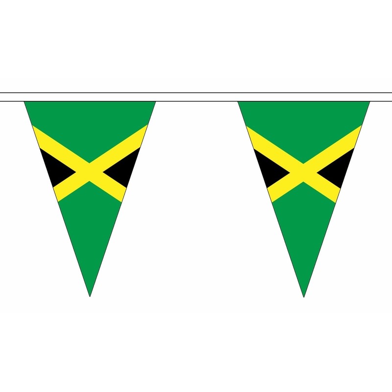 Vlaggetjes vlaggenlijn Jamaica - 5 meter - polyester stof - Landen - versiering