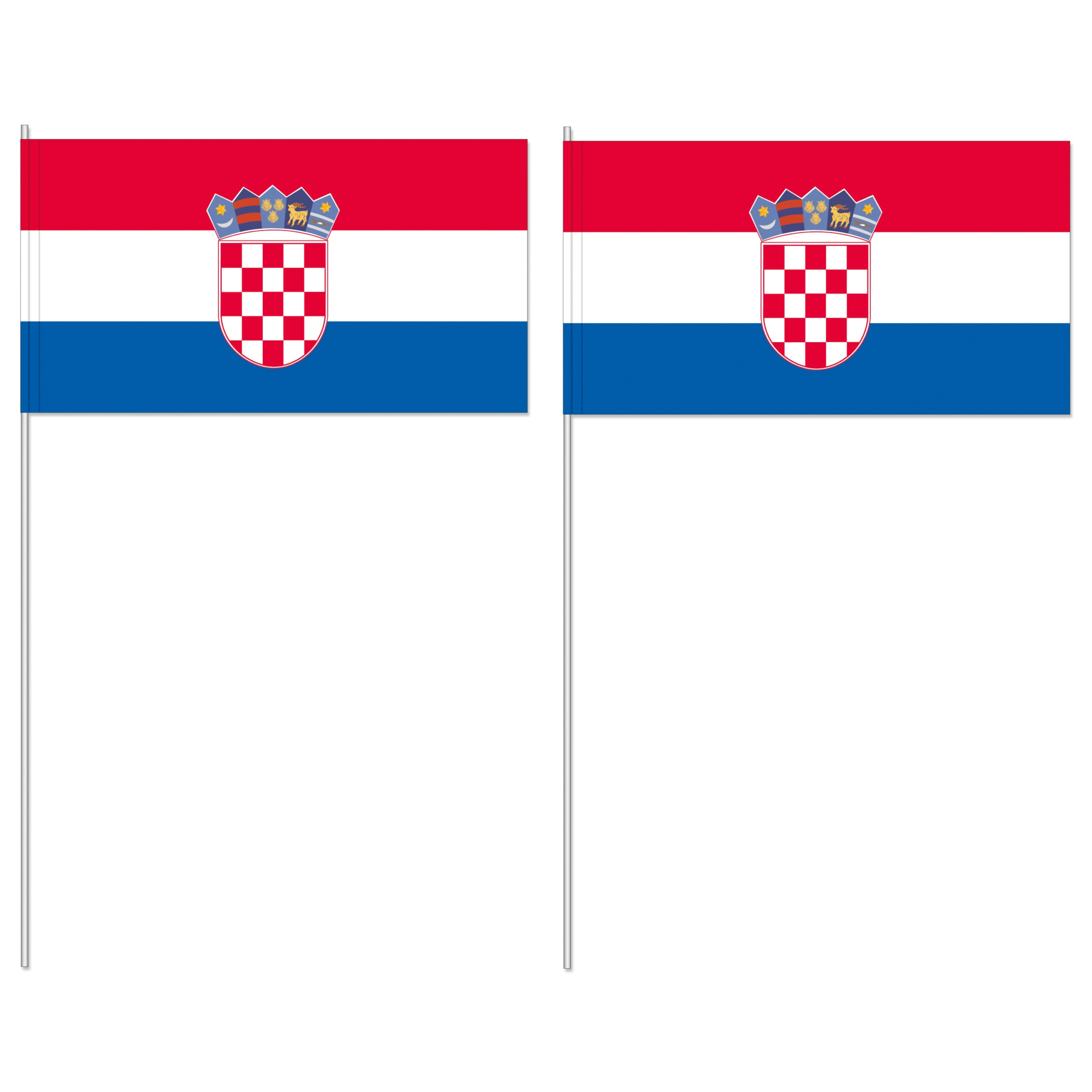 Papieren zwaaivlaggetjes Kroatie 12 x 24 cm
