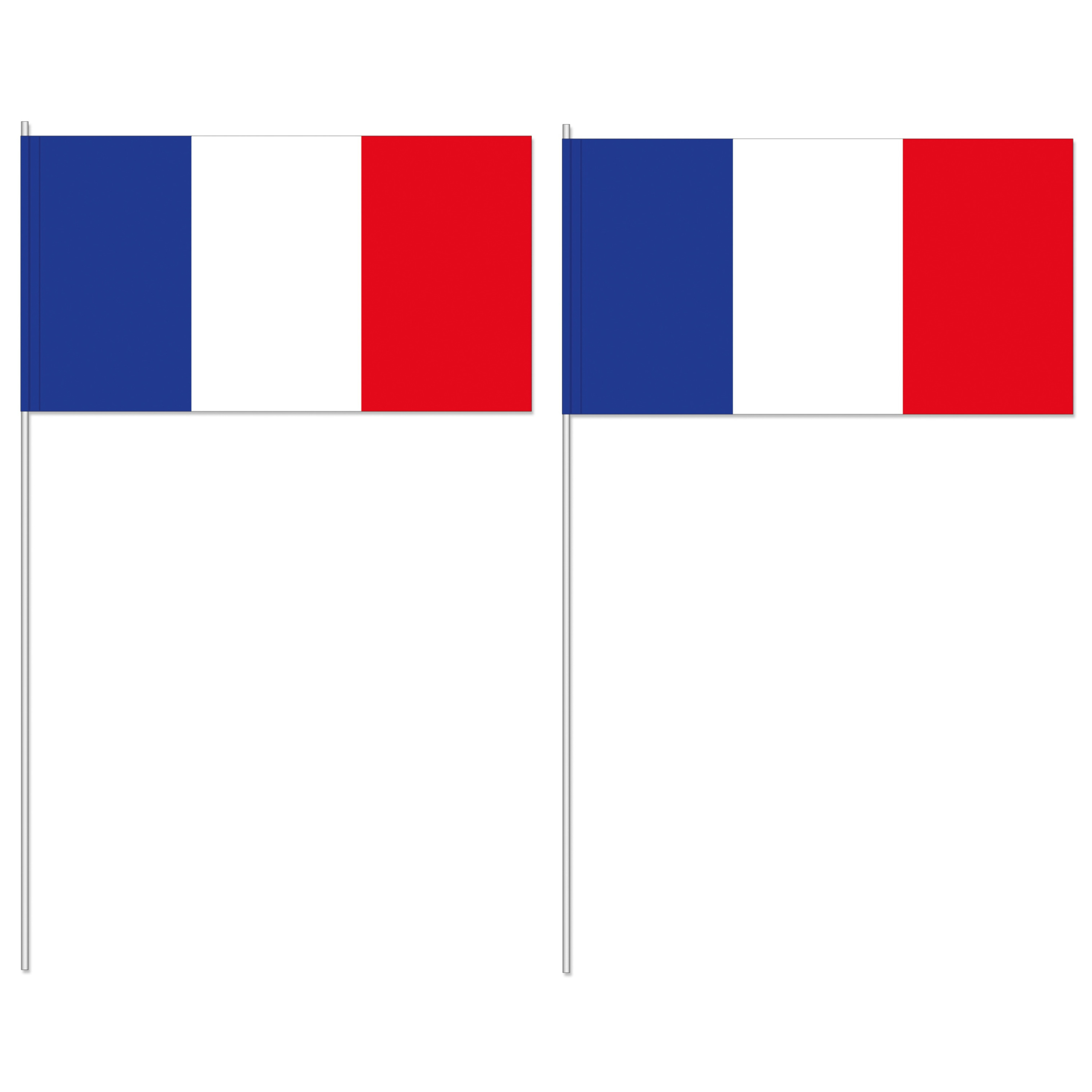 Papieren zwaaivlaggetjes Frankrijk 12 x 24 cm