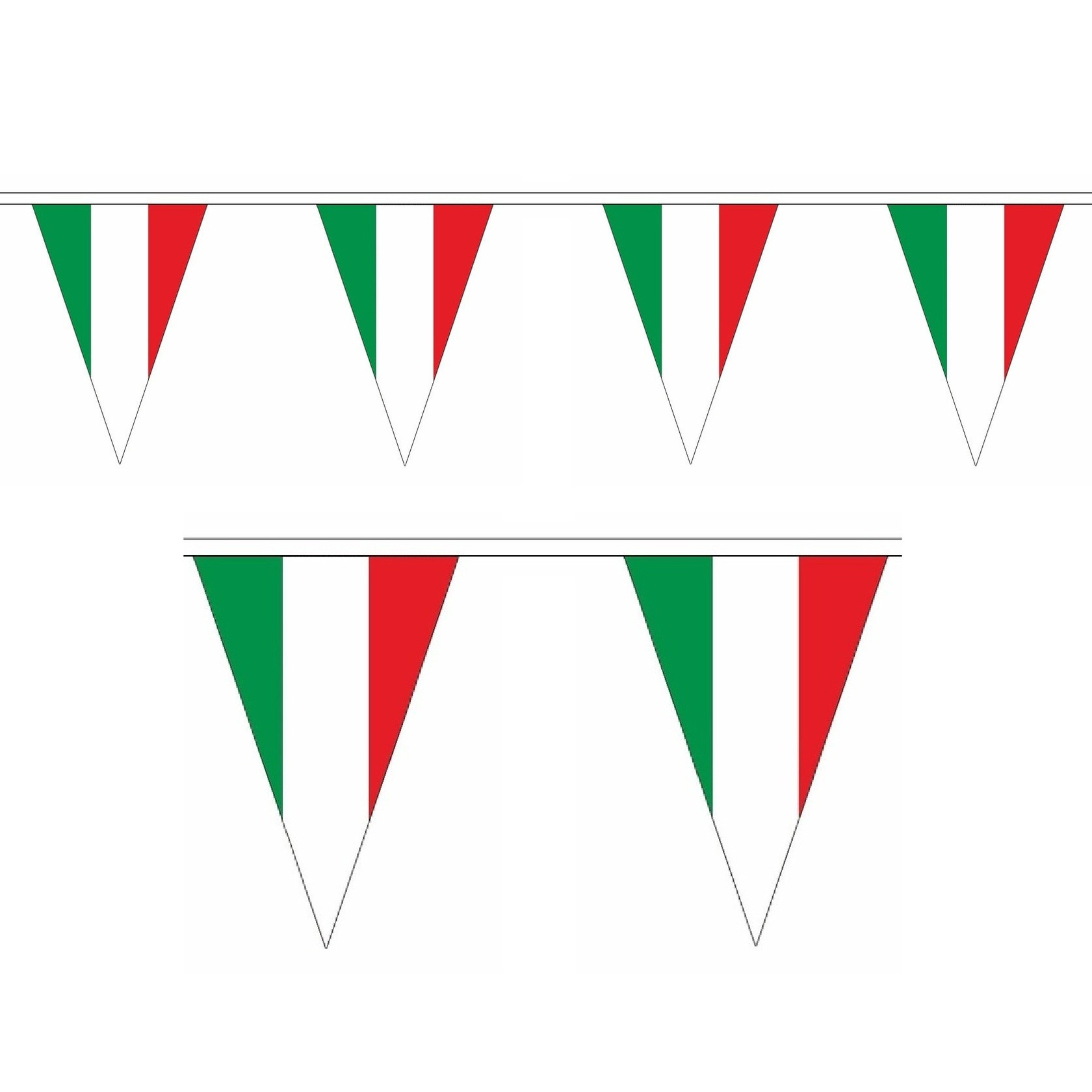 Italie vlaggetjes slinger - 20 meter - Landen thema feestartikelen/versieringen - puntvlaggen