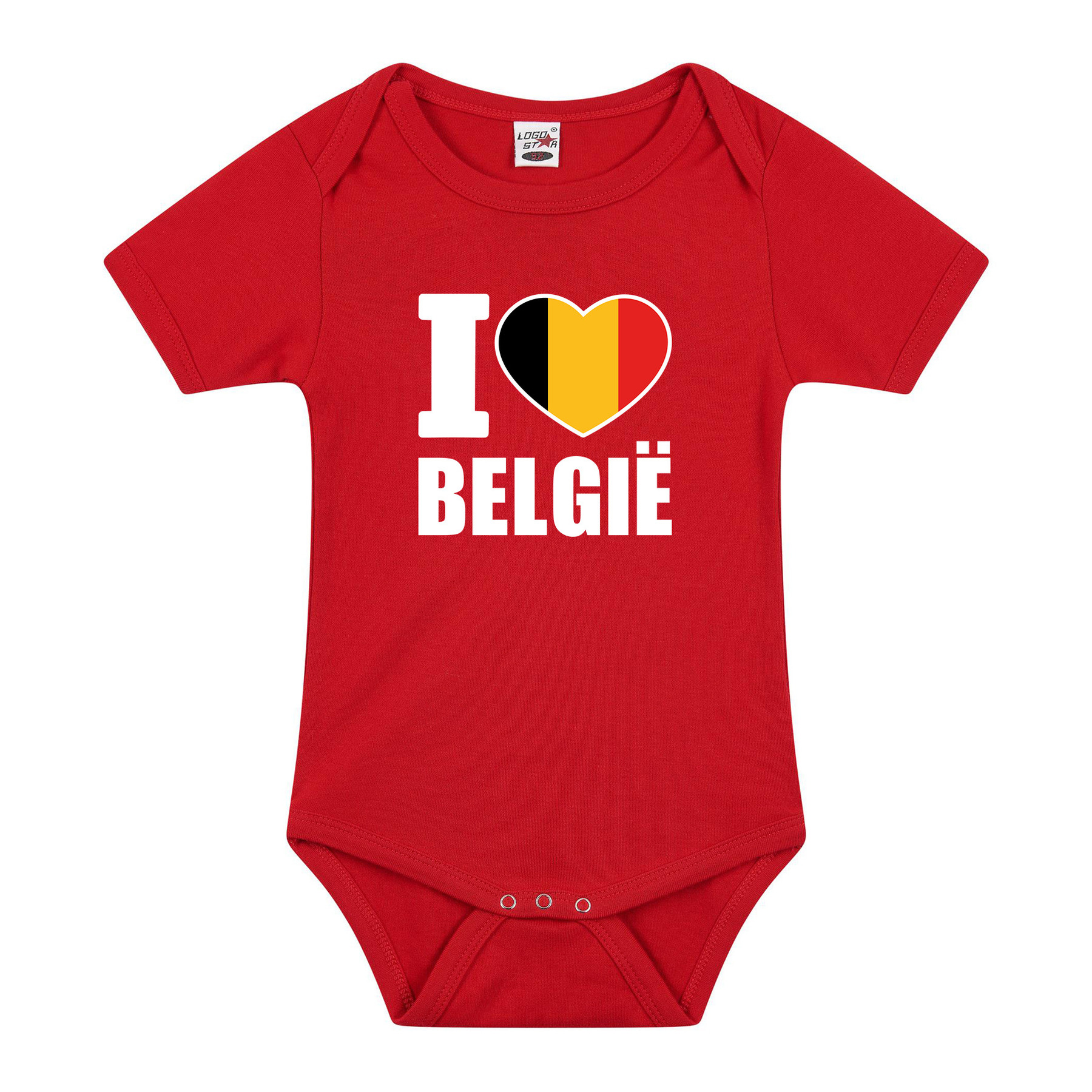 Rompertje - I love Belgie - rood - Belgische vlag baby romper - kraamcadeau