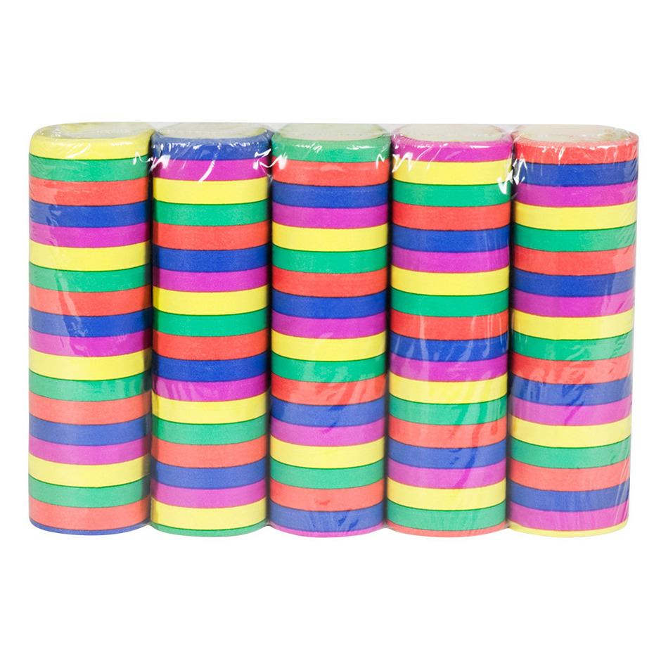 Serpentines - 5x rollen - gekleurd - papier - feestartikelen - brandvertragend