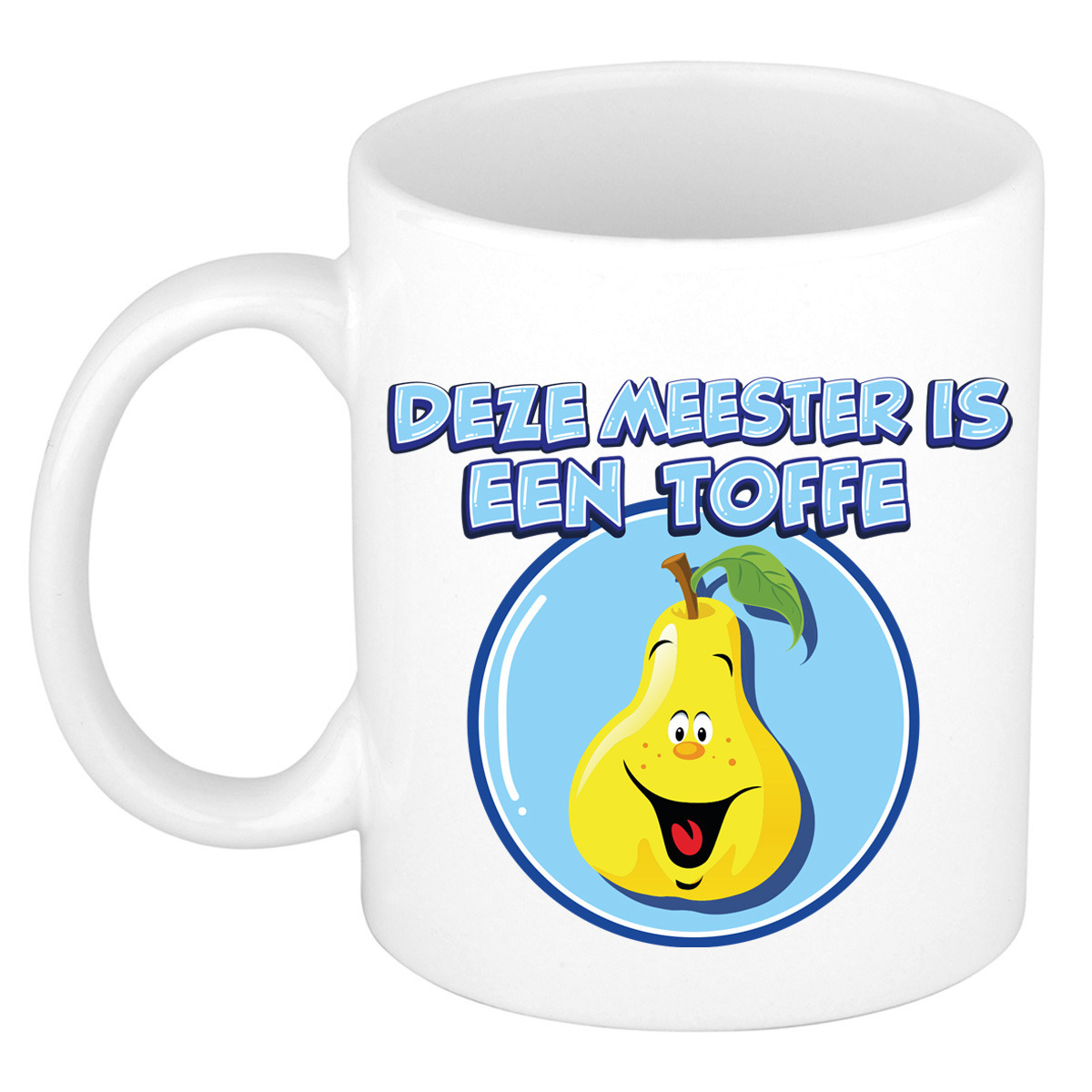 Cadeau koffie/thee mok voor Meester - wit - toffe Meester - keramiek - 300 ml