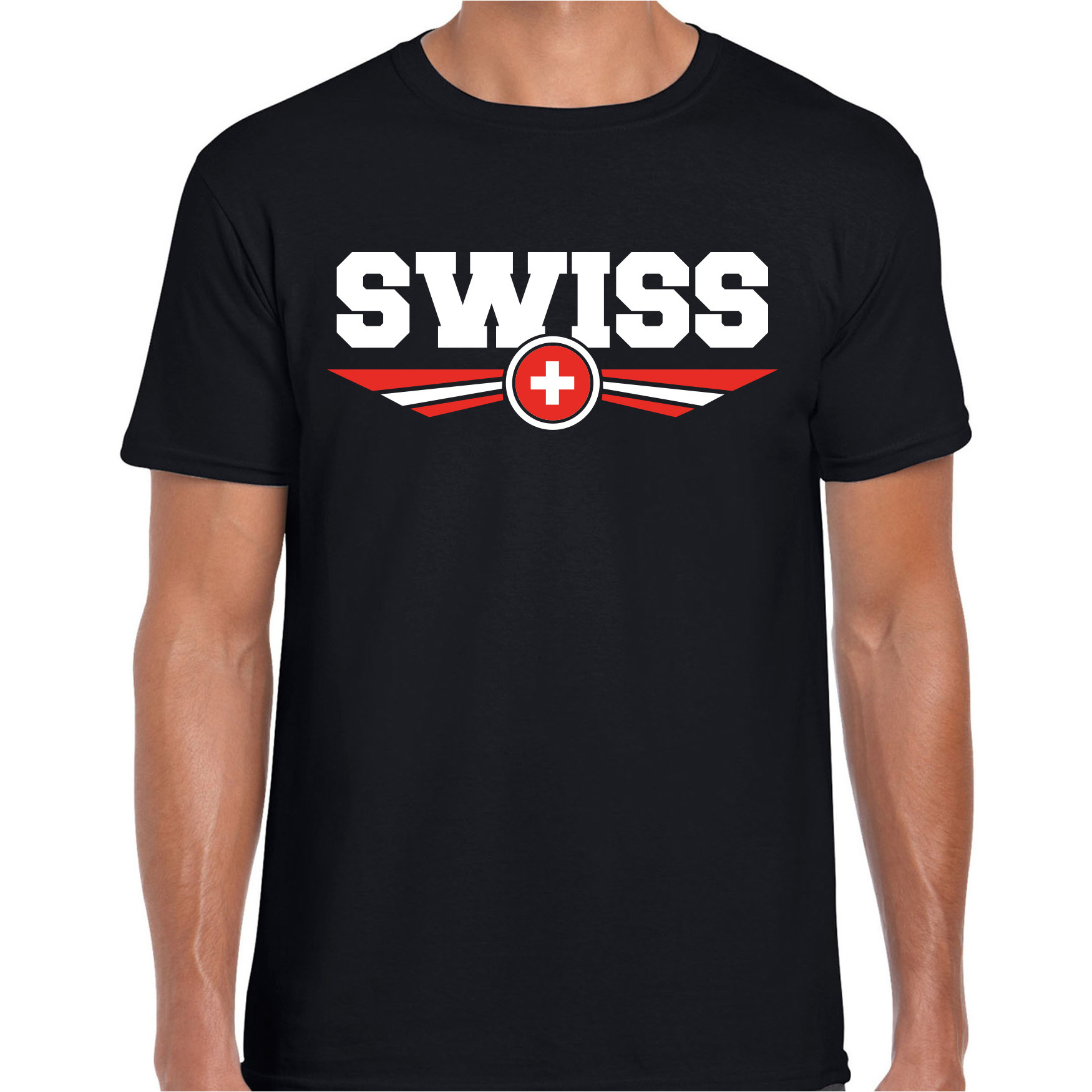 Zwitserland / Switzerland landen t-shirt zwart heren