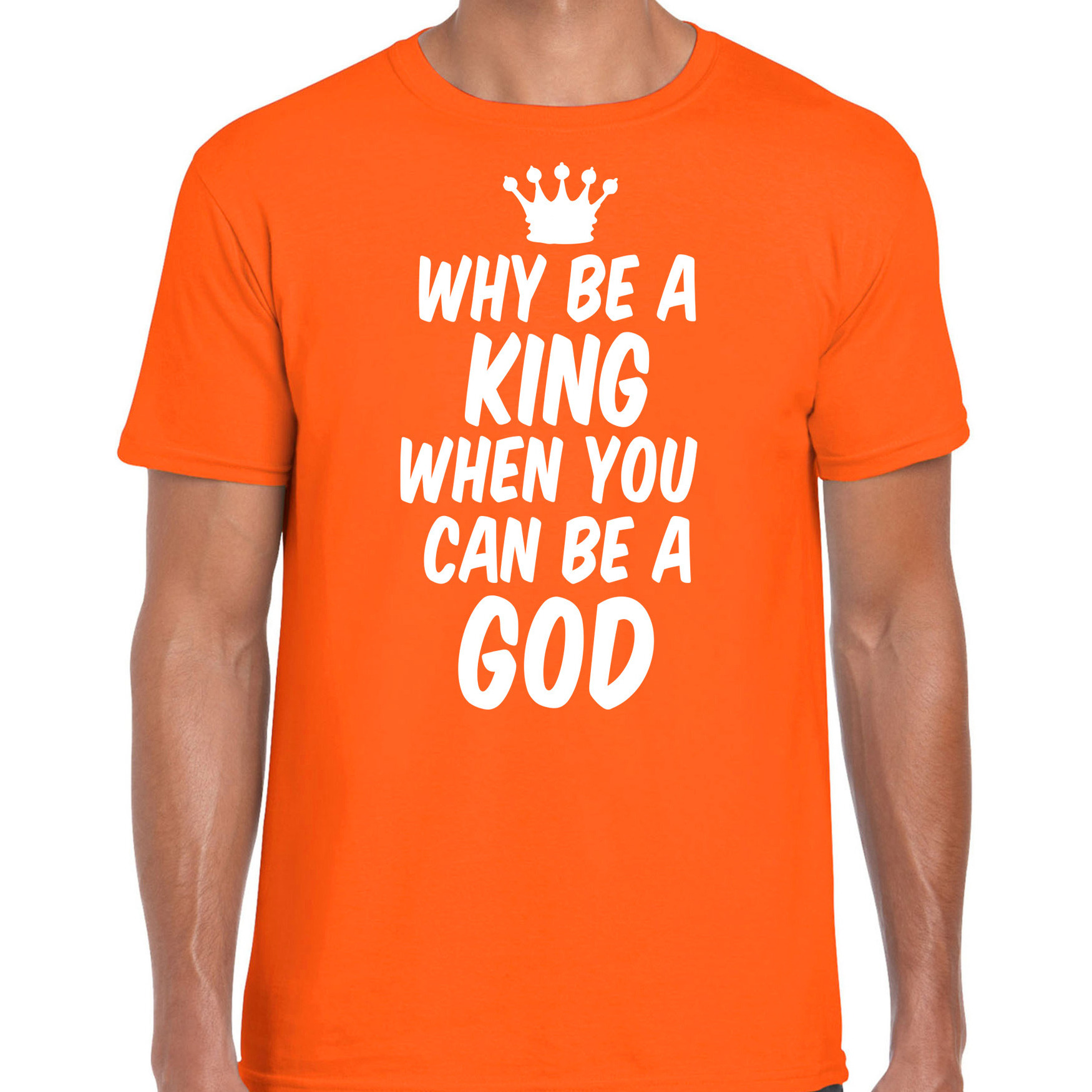 Koningsdag verkleed T-shirt voor heren - koning - oranje - feestkleding