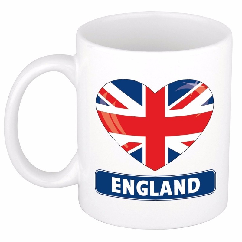 I Love Hartje vlag Engeland Koffiemok - drink beker - Groot Britannie - 300 ml