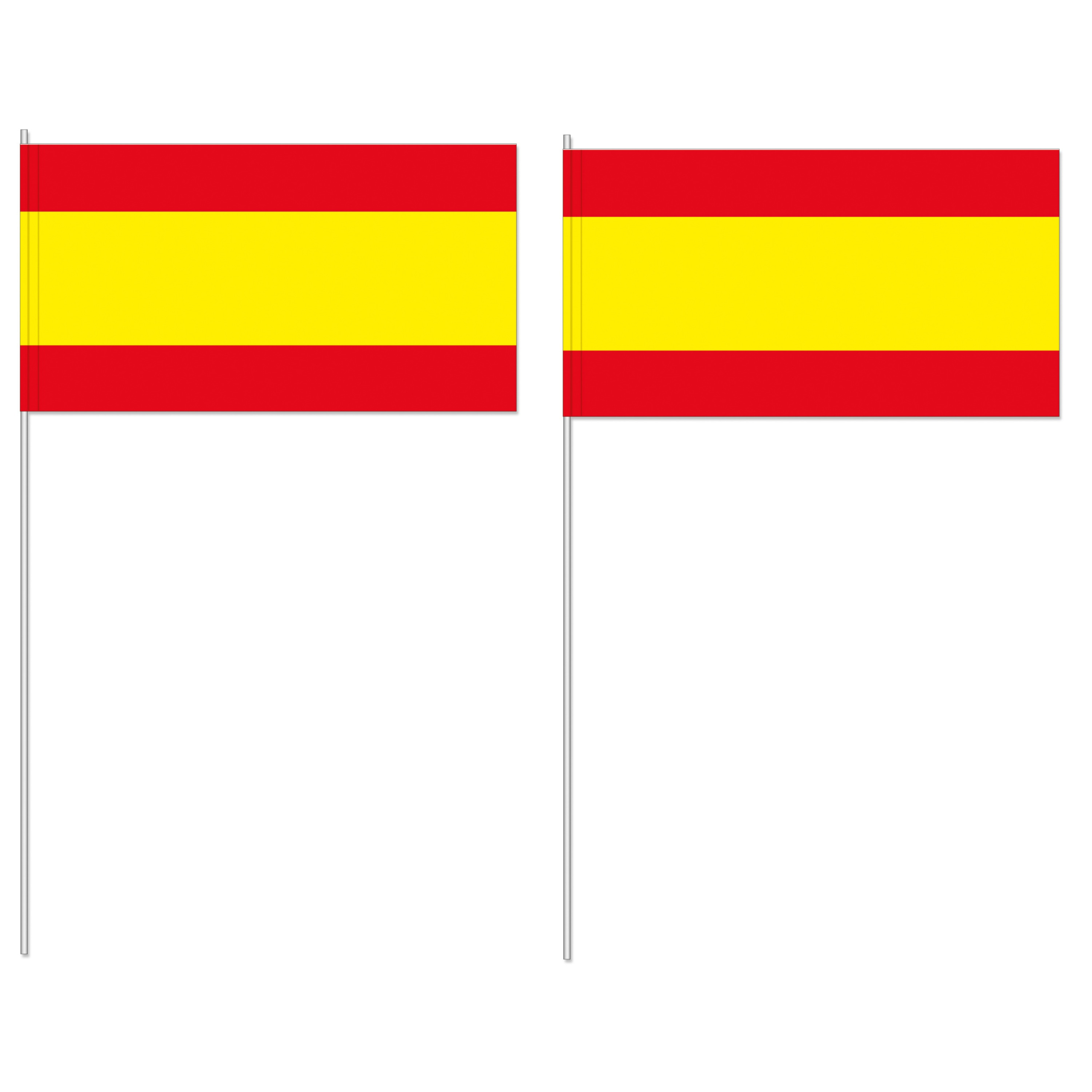 Zwaaivlaggetje vlag Spanje - 50x - 12 x 24 cm - handvlaggetje - landenvlag