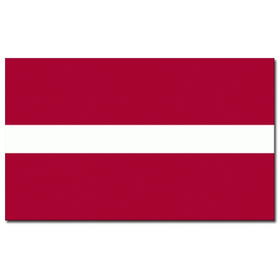 Vlag Letland - 90 x 150 cm - feestartikelen - Letland landen thema - supporter/fan - versiering