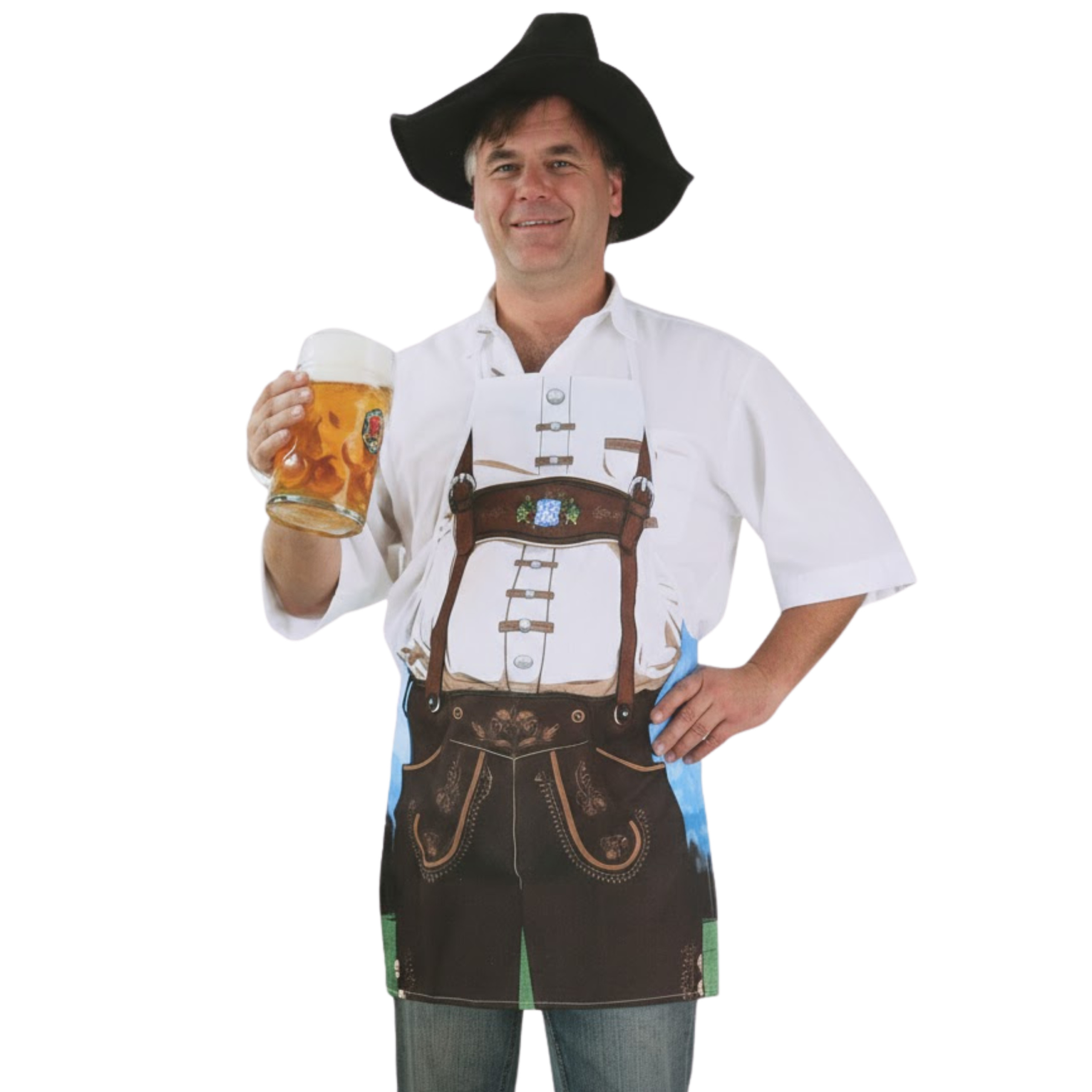 Oktoberfest Keukenschort - man met lederhose - voor volwassenen