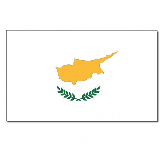 Vlag Cyprus - wit/oranje/groen - polyester - 90x150 cm - landen vlag