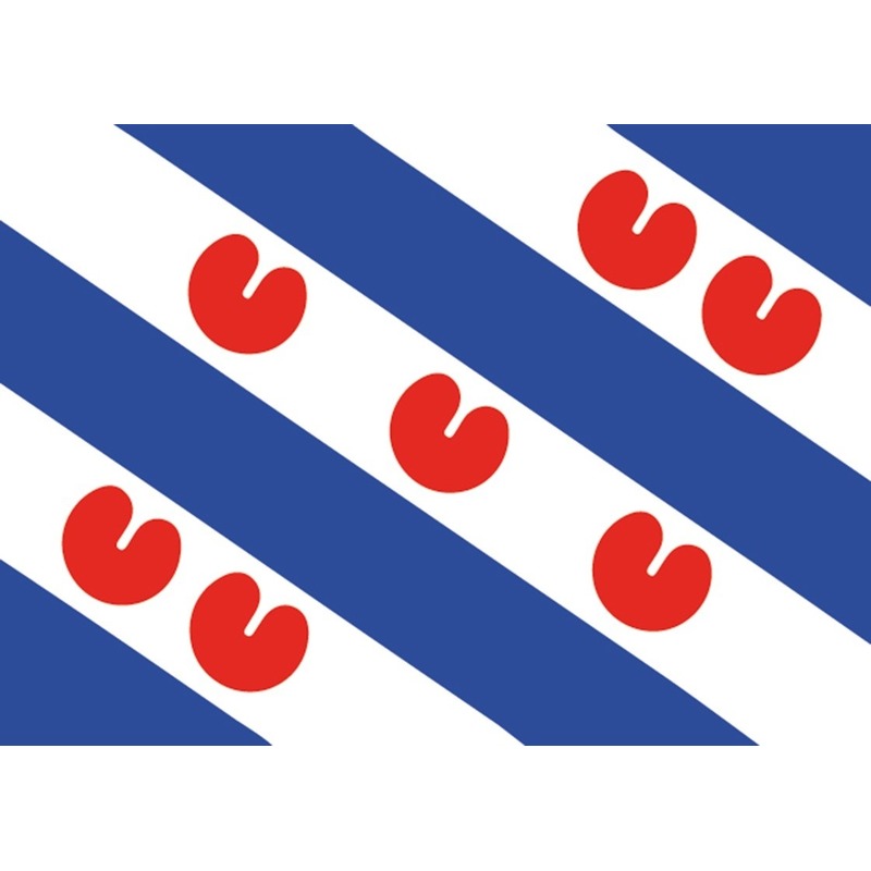 Friesland vlag stickers - 5x stuks - 7.5 x 10 cm - hobby stickers voor binnen en buiten