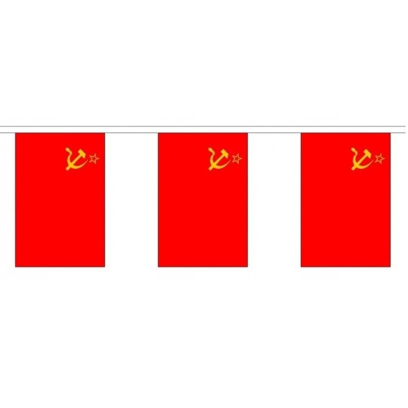 Buiten vlaggenlijn USSR/Sovjet Unie - 300 cm - slingers versiering - landen vlaggetjes