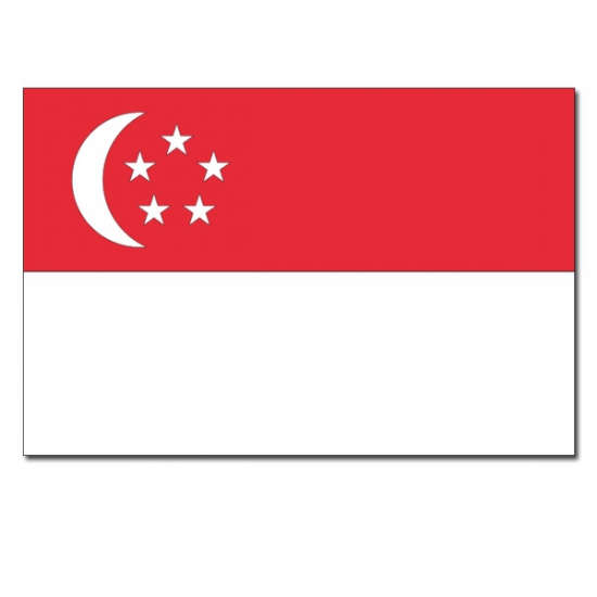 Vlag Singapore - 90 x 150 cm - Singaporese vlag - polyester - met ophangringen