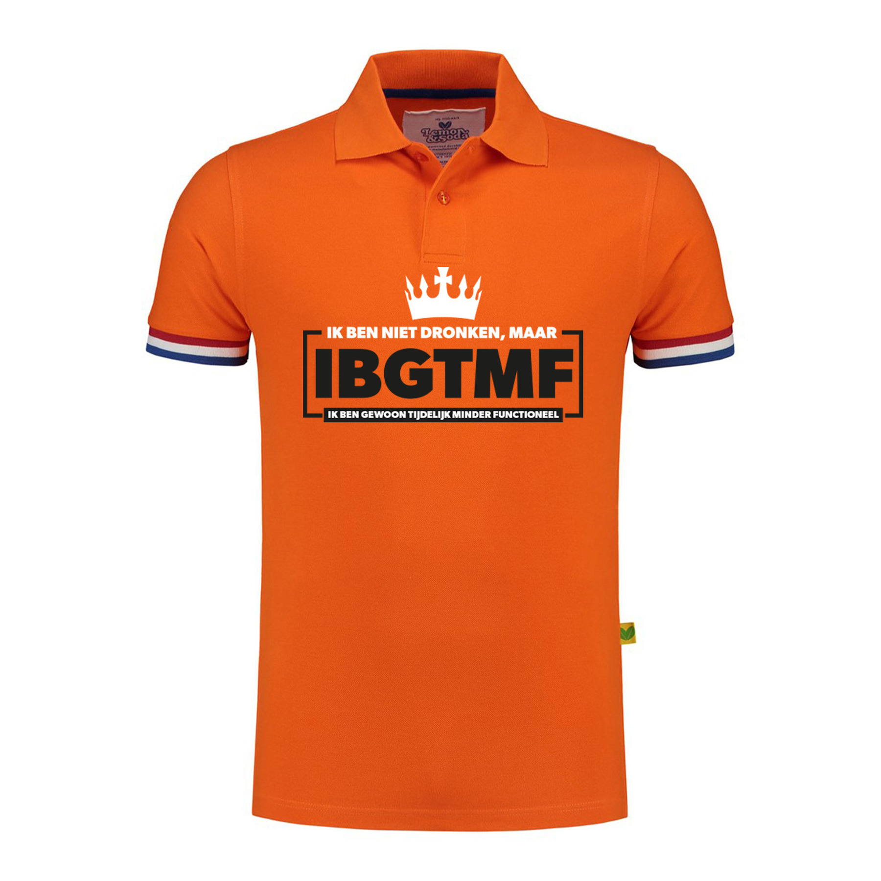 Koningsdag verkleed poloshirt heren - tijdelijk minder functioneel - oranje