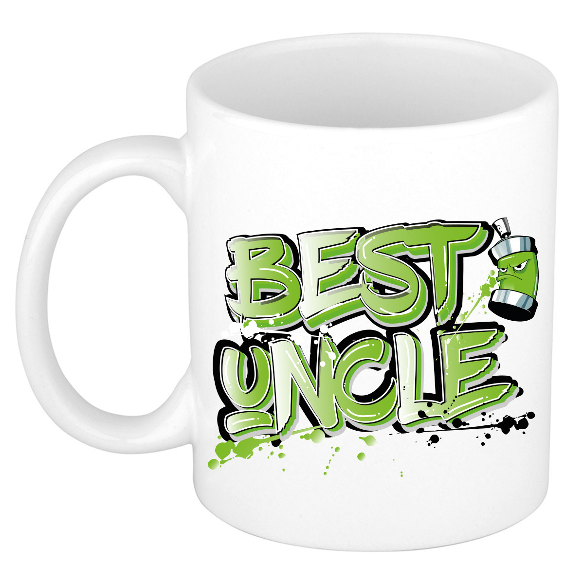 Cadeau koffie/thee mok voor oom - groen - graffiti letters - de beste -?300 ml