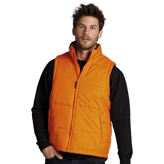 Sols bodywarmer - oranje - heren - nylon met polyester voering - waterafstotend