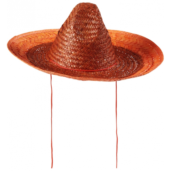 Sombrero hoed - oranje - 48 cm - Mexicaanse sombero - carnaval verkleedhoed