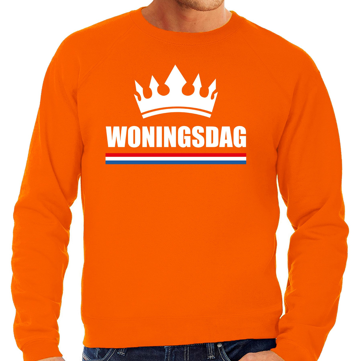 Koningsdag sweater Woningsdag oranje voor heren