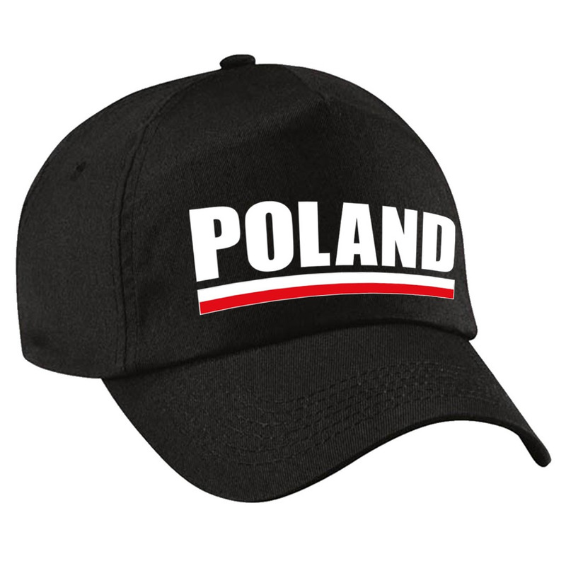Poland supporter petje - baseballcap - Polen - zwart - volwassenen