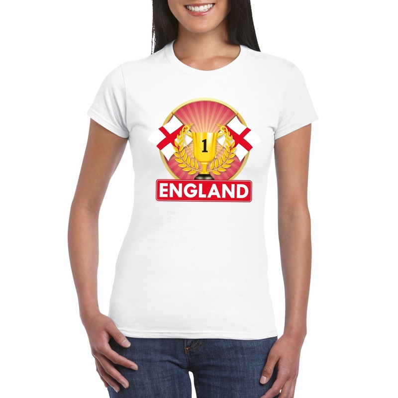 Wit Engeland supporter kampioen shirt dames
