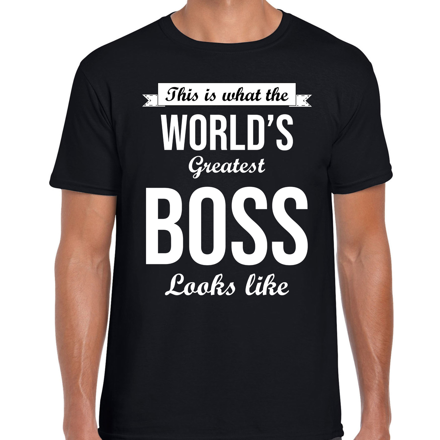 Worlds greatest boss cadeau t-shirt zwart voor heren