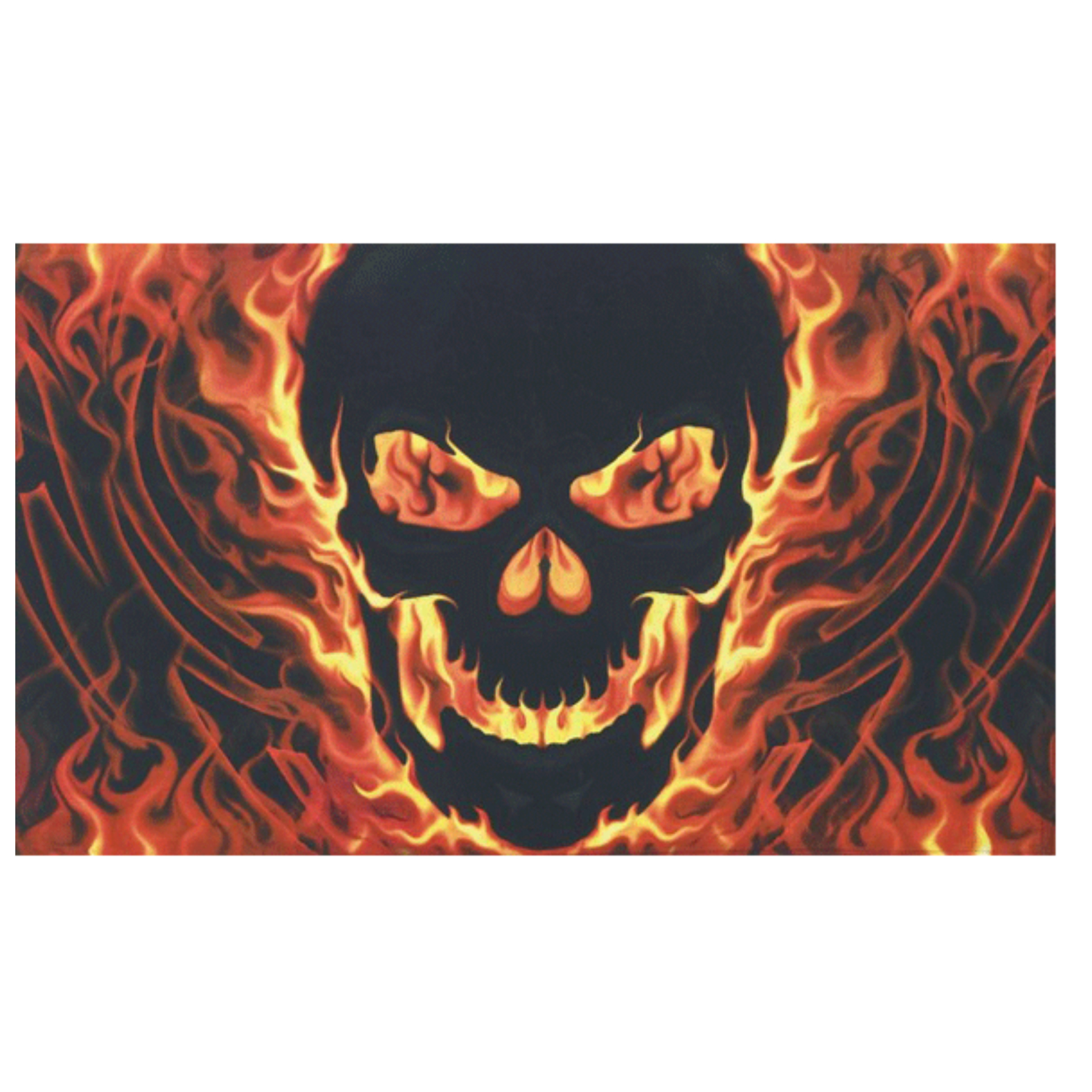 Polyester vlag met doodshoofd en vuur