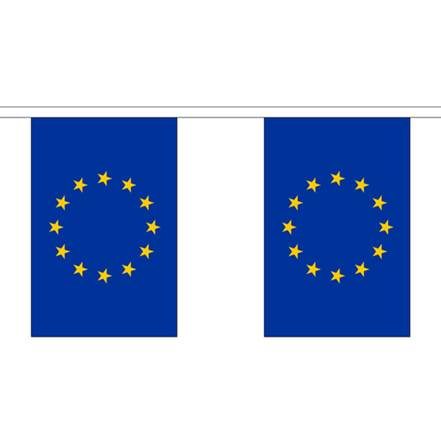 Europa Vlaggetjes vlaggenlijn slinger - 300 cm - polyester - binnen/buiten - versiering/feestart