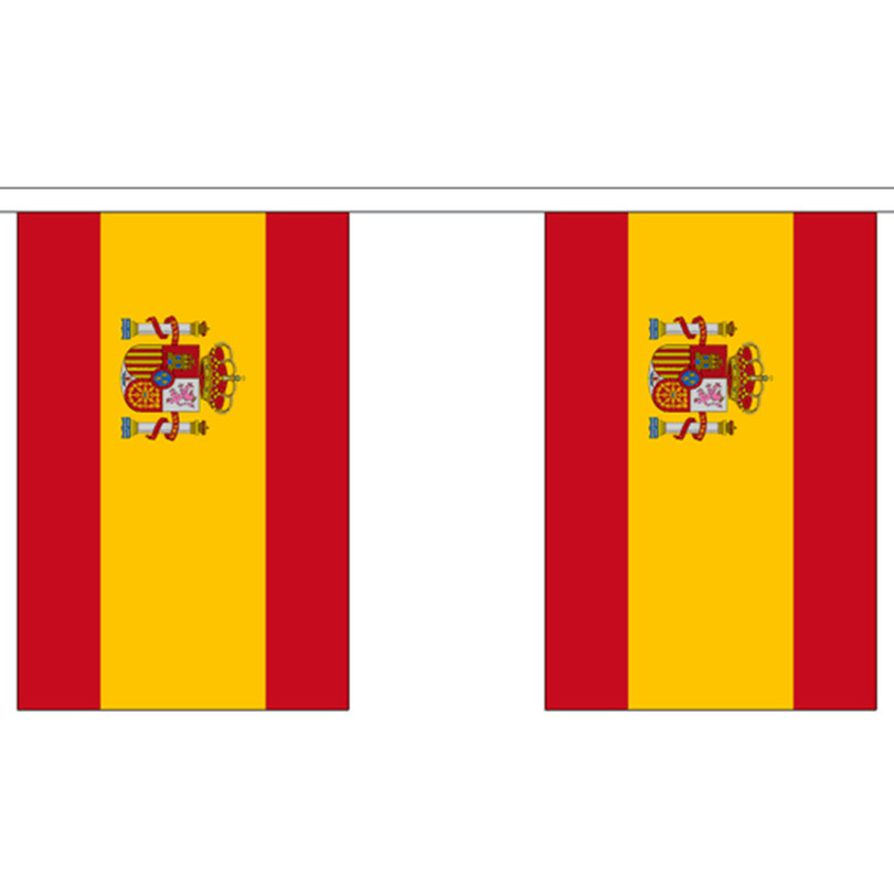 Spanje vlaggetjes vlaggenlijn - 300 cm - landen slingers versiering - polyester