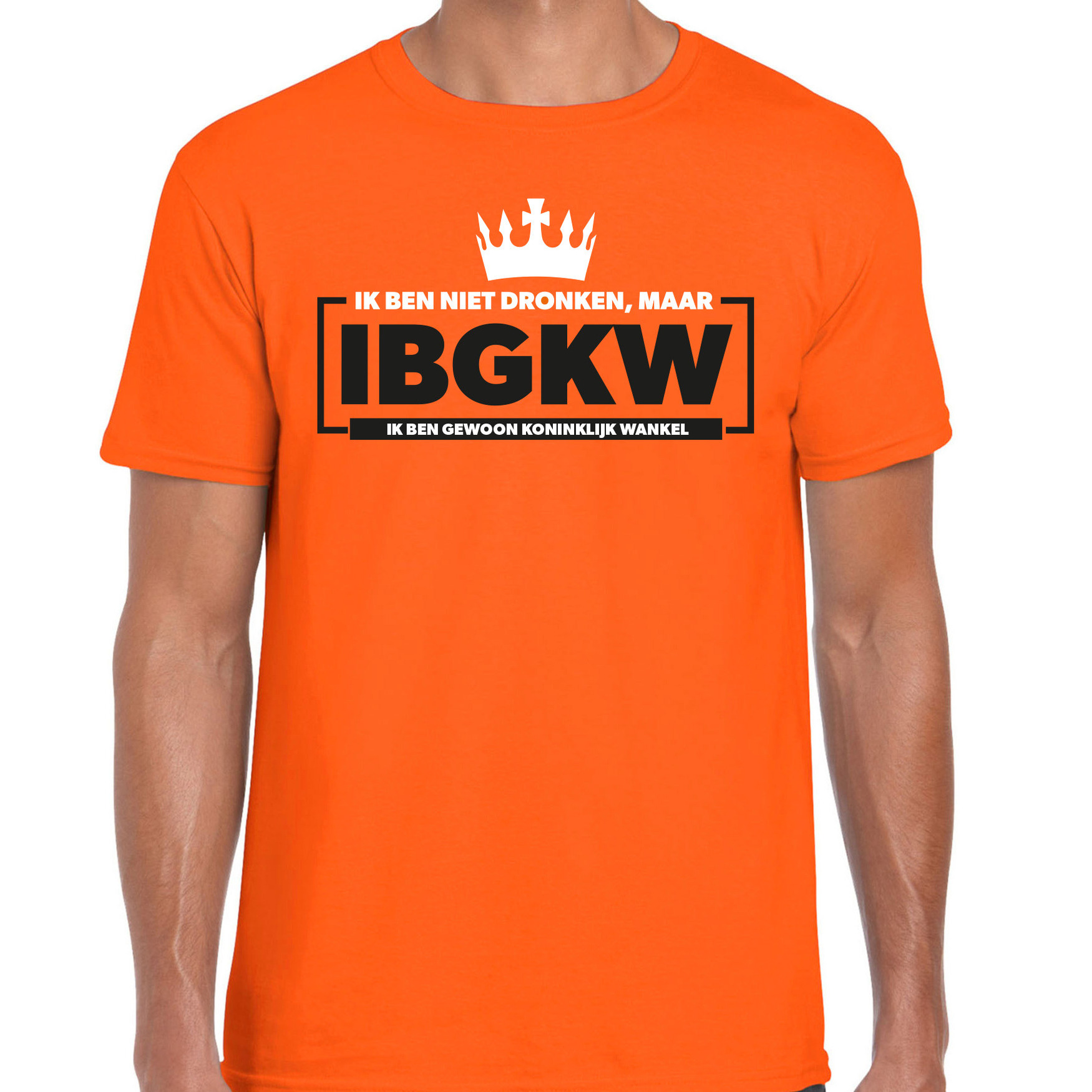 Koningsdag verkleed t-shirt heren - ik ben niet dronken - oranje