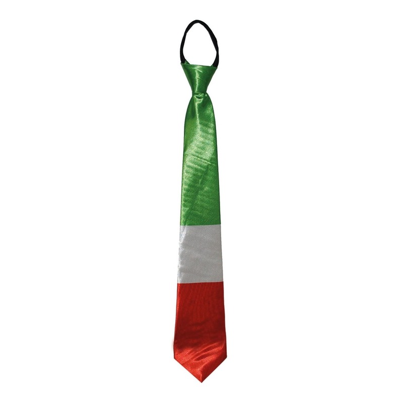 Verkleed stropdas Italiaanse vlag kleuren - Landen thema supporters verkleed accessoires