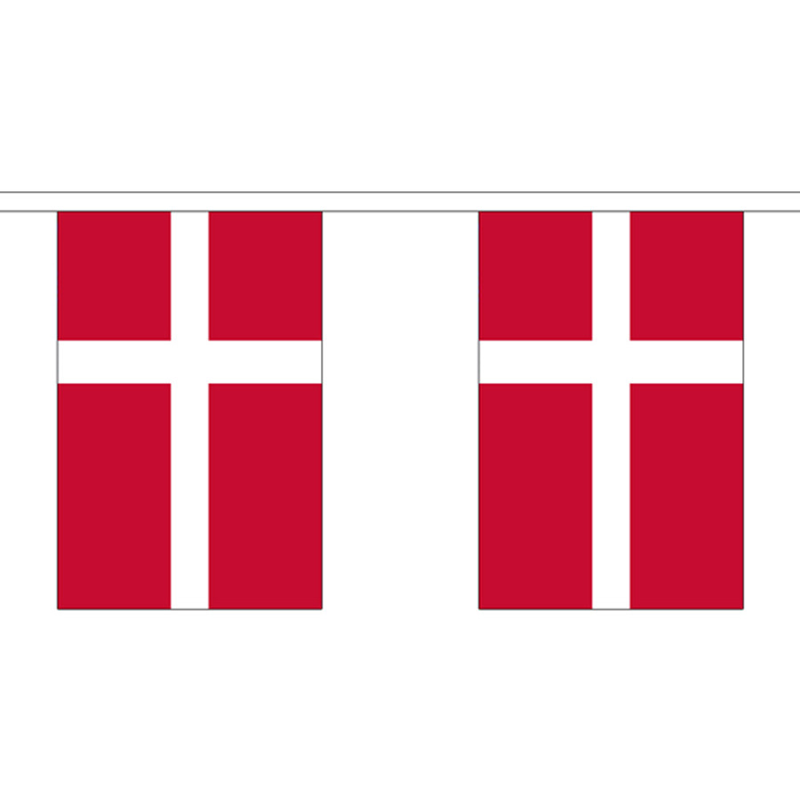Denemarken vlaggenlijn/slinger - 300 cm - polyester stof - landen versiering