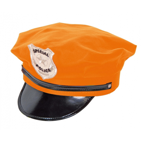 Politie petten in oranje kleur