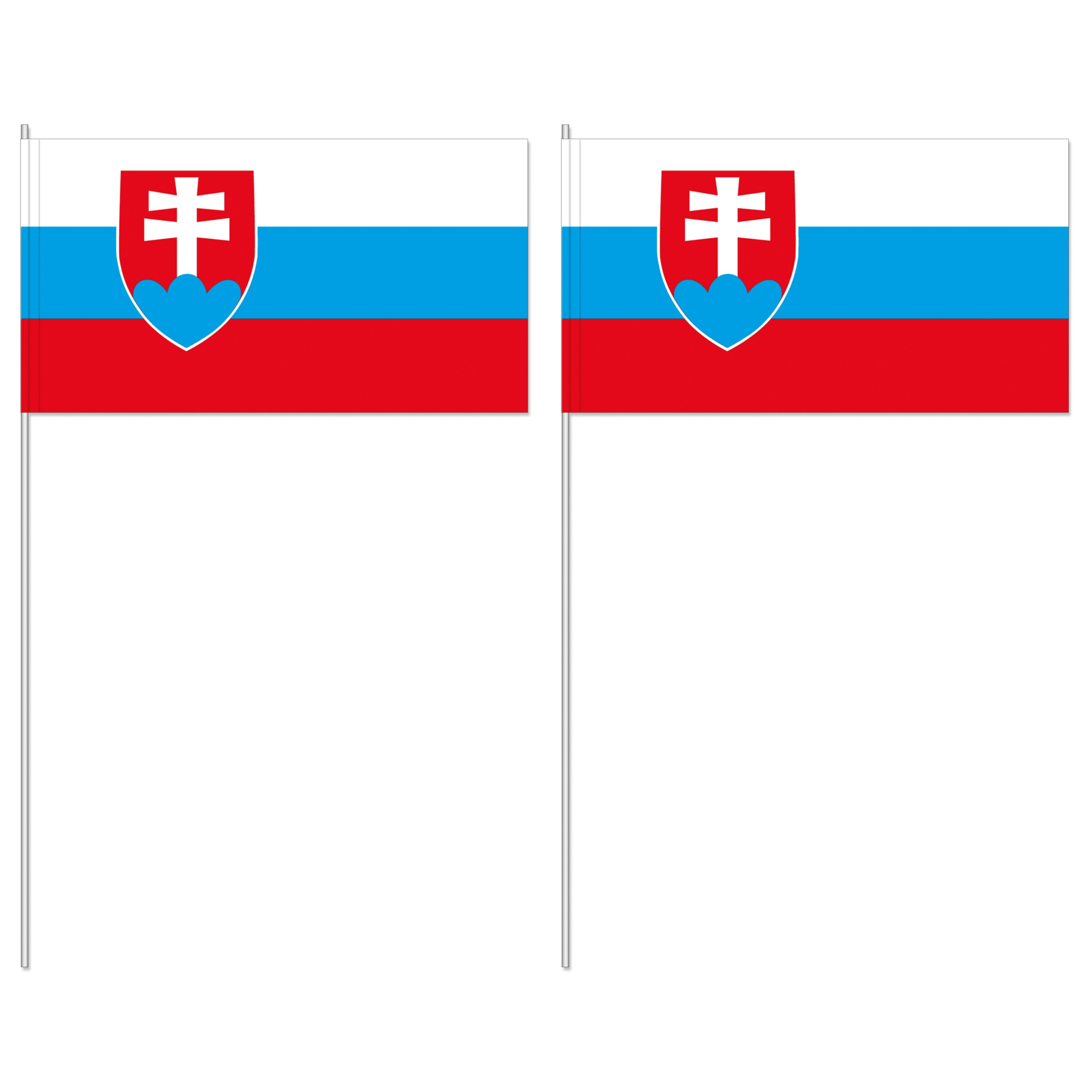 Zwaaivlaggetje vlag Slowakije - 12 x 24 cm - handvlaggetje - landenvlag