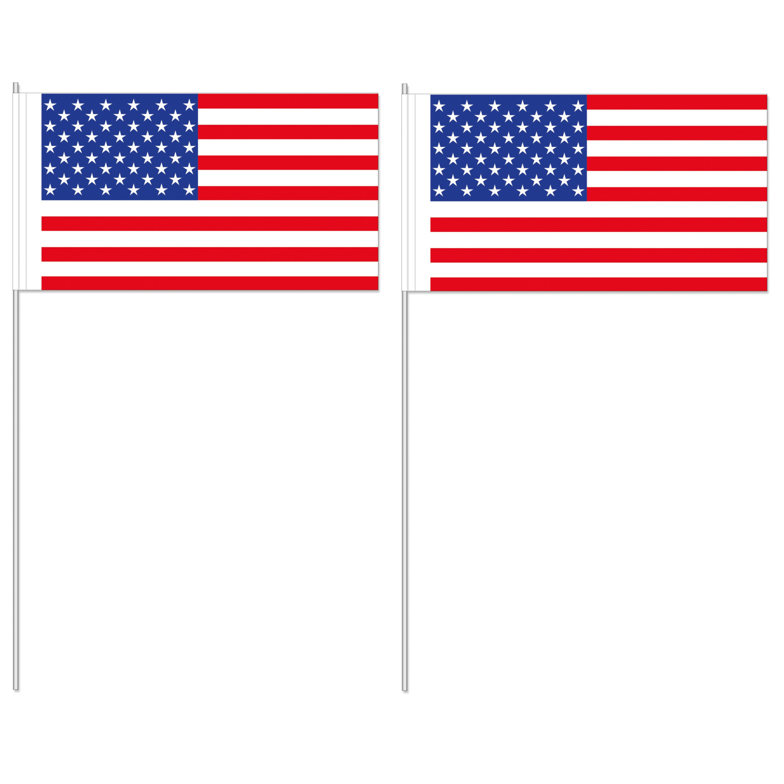 Zwaaivlaggetjes Amerika/USA - 12 x 24 cm - handvlaggetjes - versiering - feestartikelen