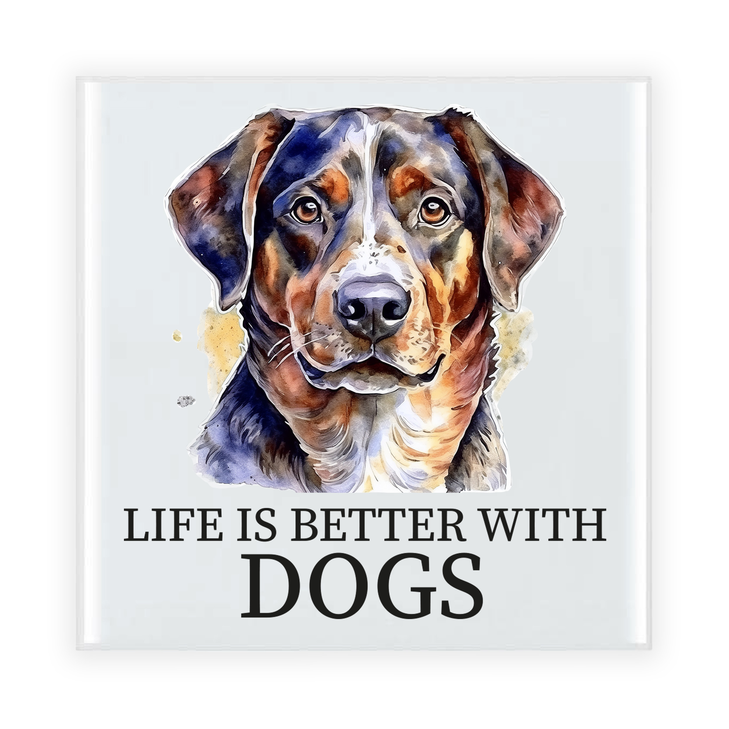 Cadeau tegel hondenliefhebber - Labrador Retriever hond - keramiek - waterverf - 15 x 15 cm