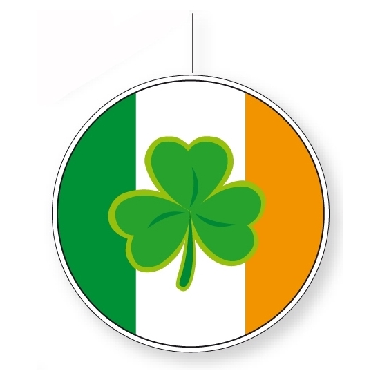Ierland vlag thema hangdecoratie - Dia 28 cm - Feestartikelen/versiering - Sint patricksday