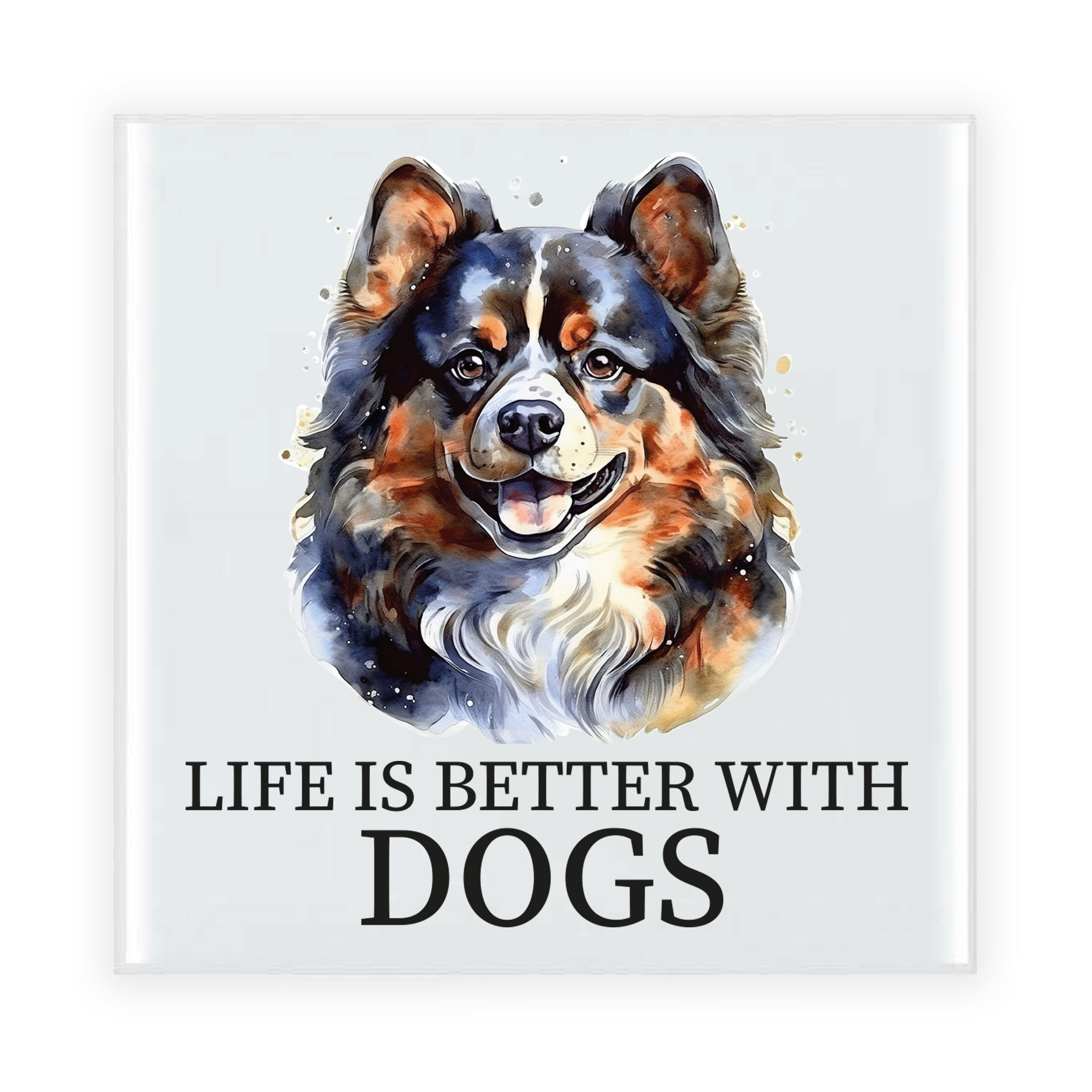 Cadeau tegel hondenliefhebber - Pomeriaan hond - keramiek - waterverf - 15 x 15 cm