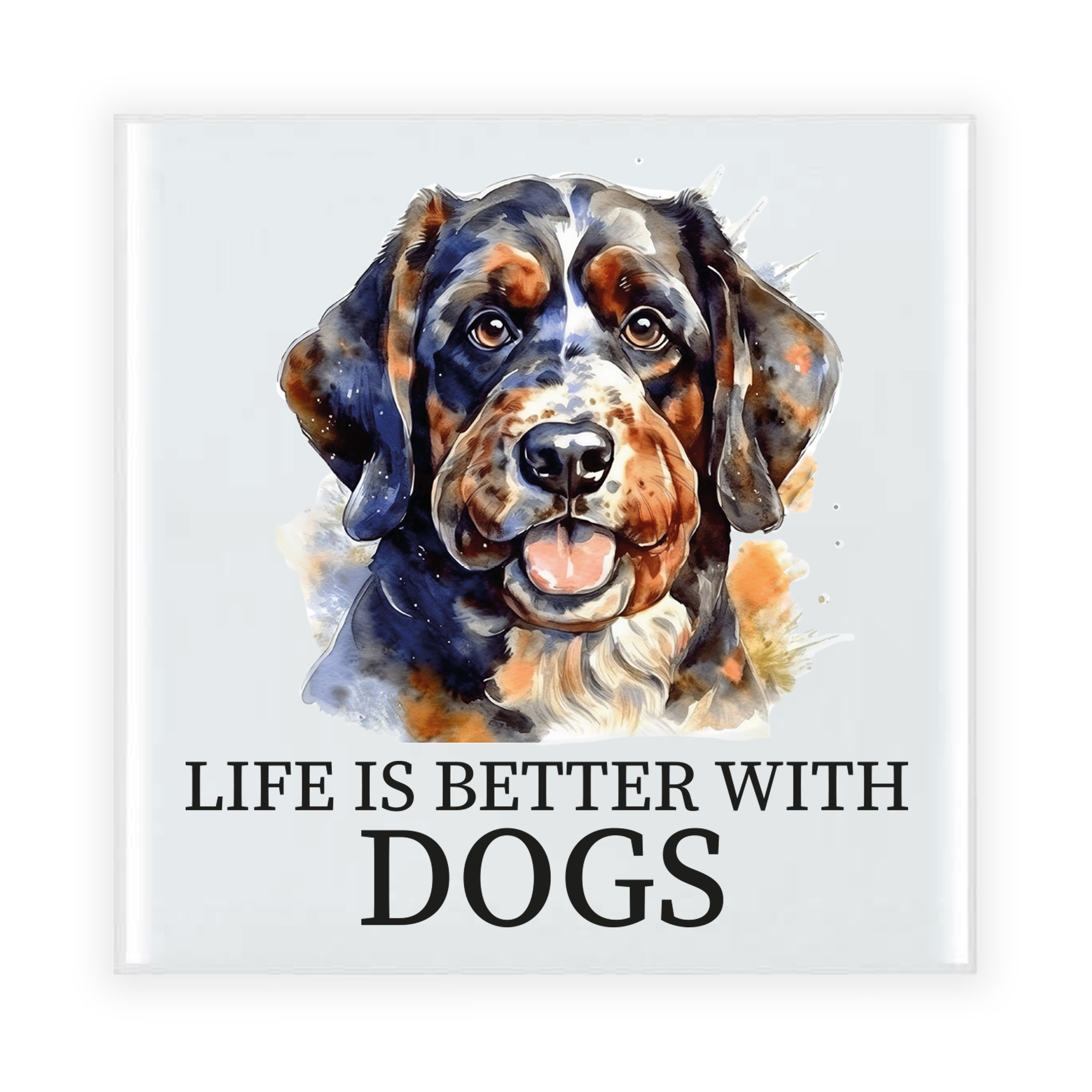 Cadeau tegel hondenliefhebber - Labradoodle hond - keramiek - waterverf - 15 x 15 cm